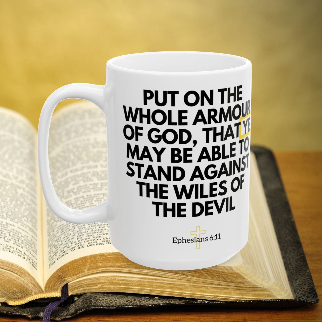 Bible Verse Ephesians 6:11 15oz Coffee Mug