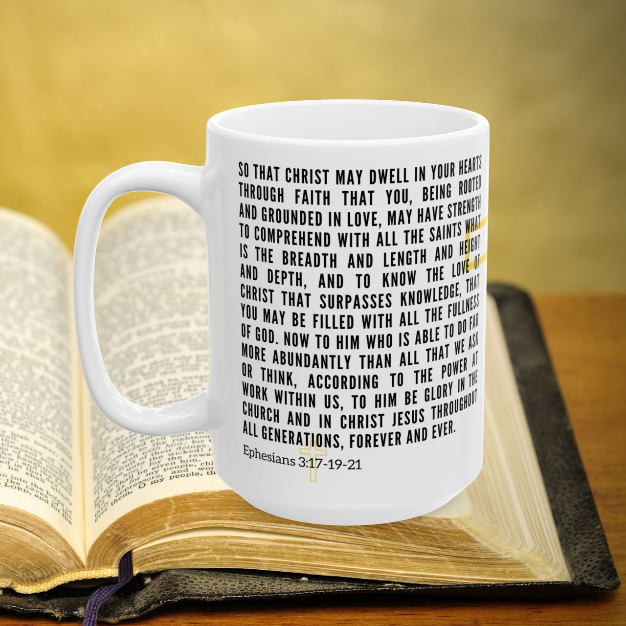 Ephesians 3:17-21 Bible Verse Prayer 15oz Mug