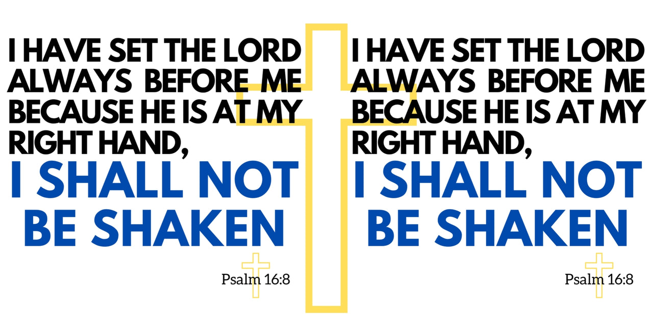 a cross with the words i shall not be shaken