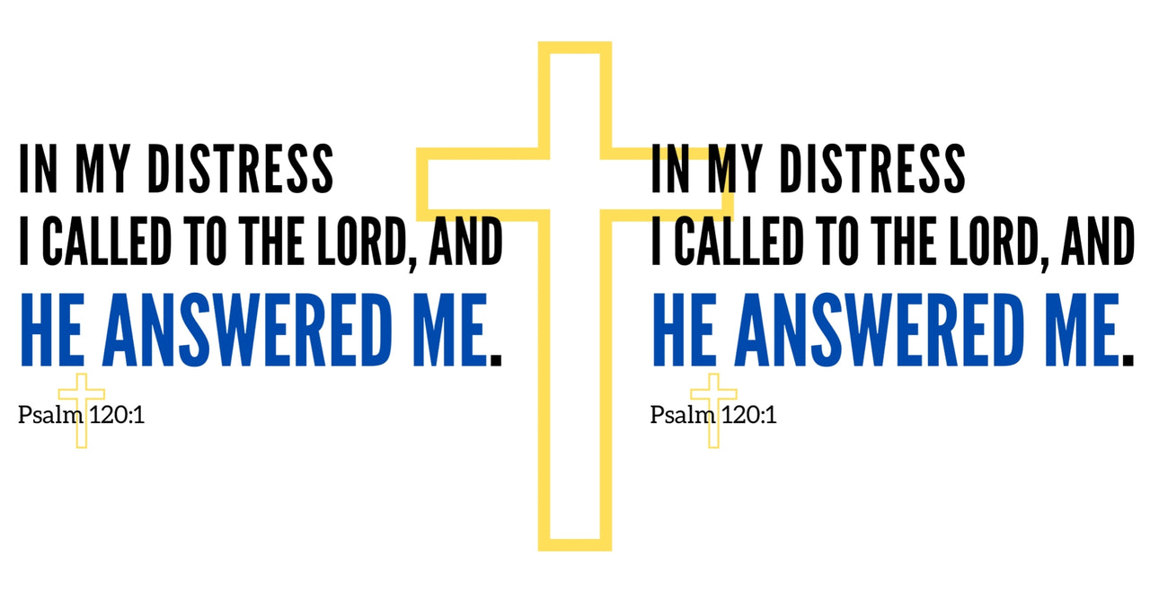 a cross with the words he answered me