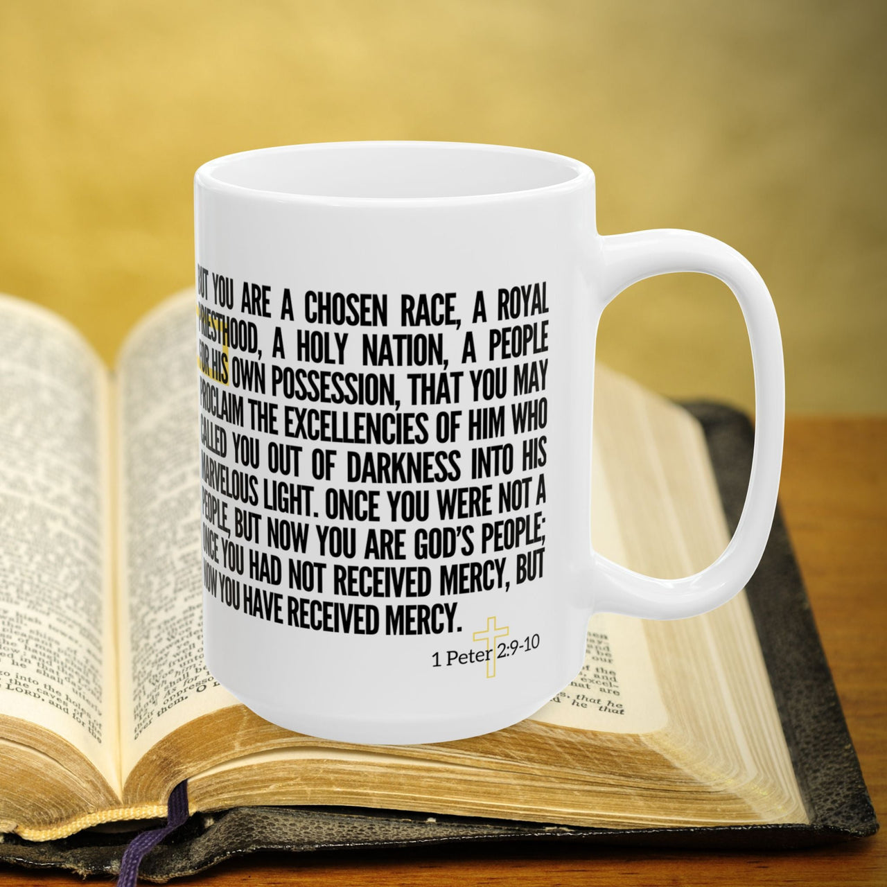 1 Peter 2:9-10 Bible Verse Prayer 15oz Mug