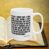 Thumbnail for 1 Peter 2:9-10 Bible Verse Prayer 15oz Mug