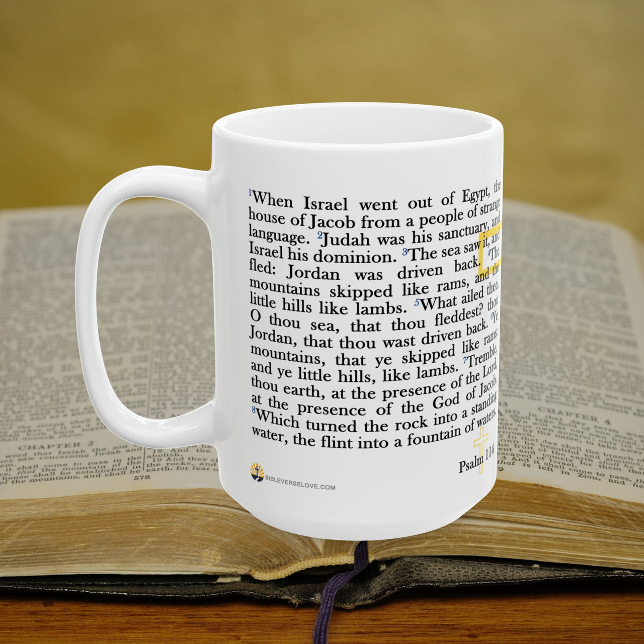 Psalm 114 Christian Coffee Mug - Full Text Bible Verse Gift - 15oz