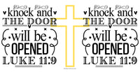 Thumbnail for a cross with the words knock and knock and the door will be opened