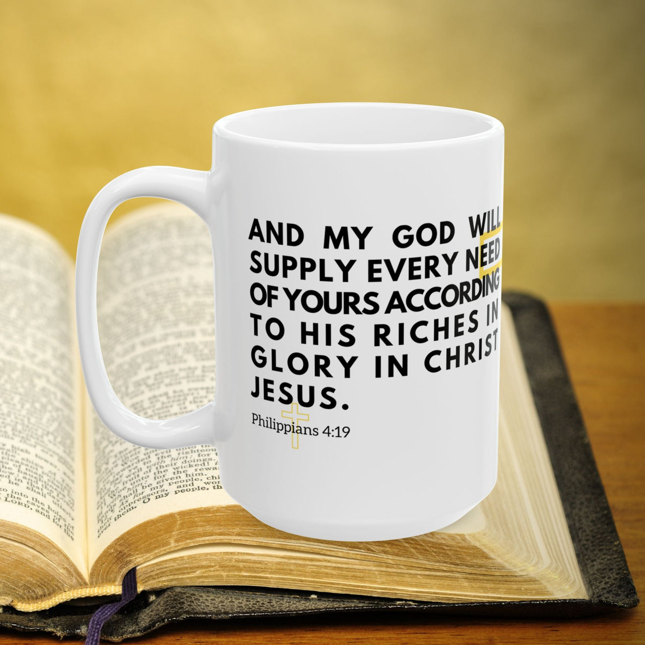 Philippians 4:19 Bible Verse Prayer 15oz Mug