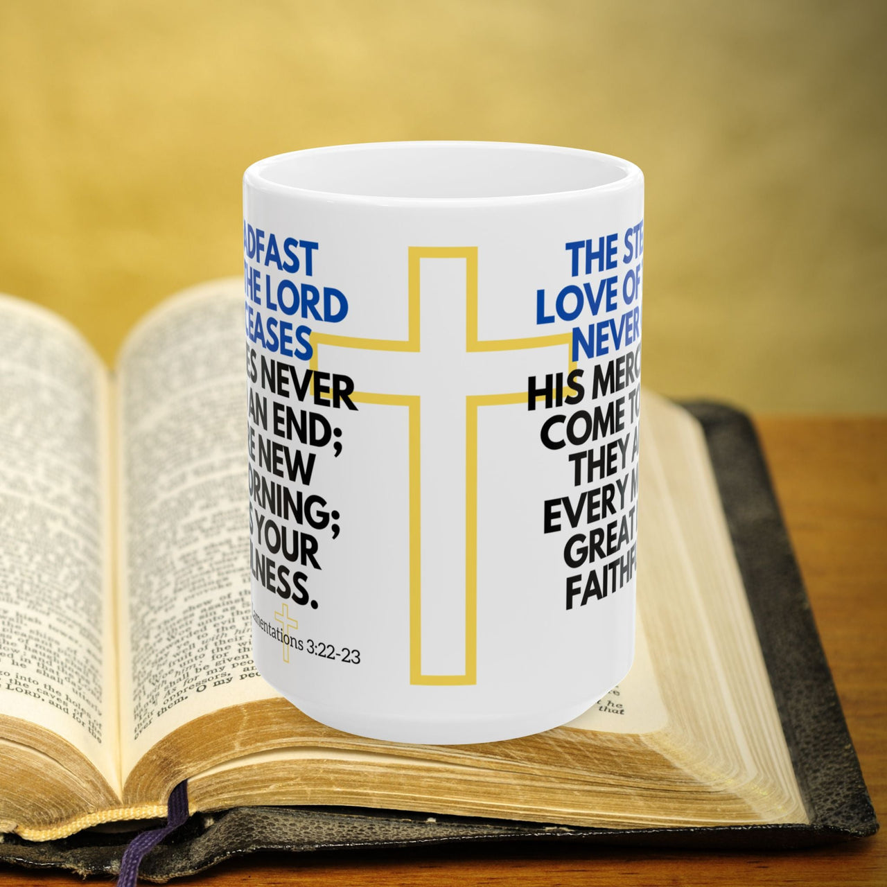 Lamentations 3:22-23 Bible Verse Prayer 15oz Mug