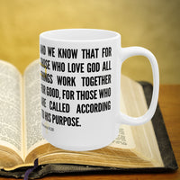 Thumbnail for Romans 8:28 Bible Verse Prayer 15oz Mug