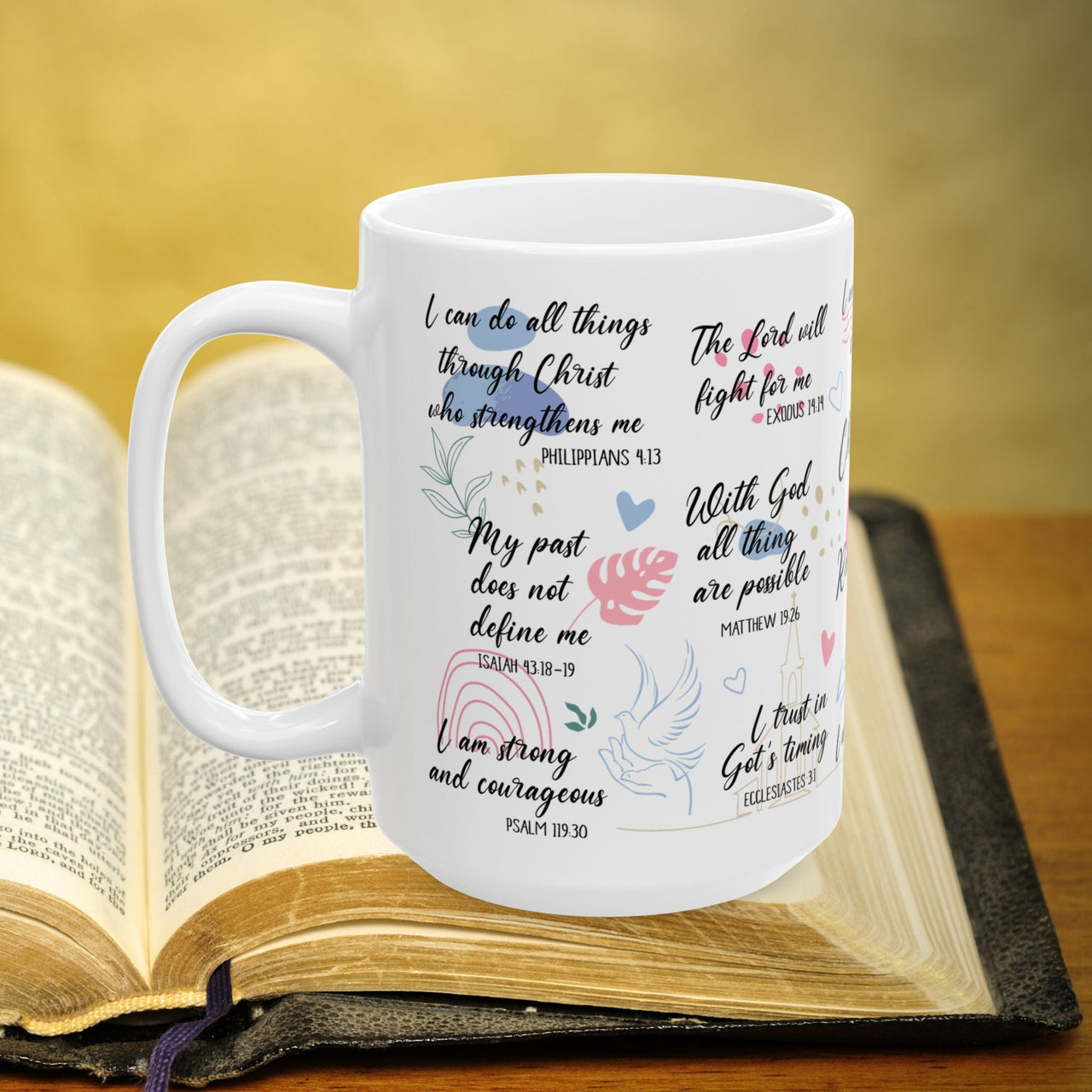 Bible Verse Christian Daily Reminders 15oz Coffee Mug