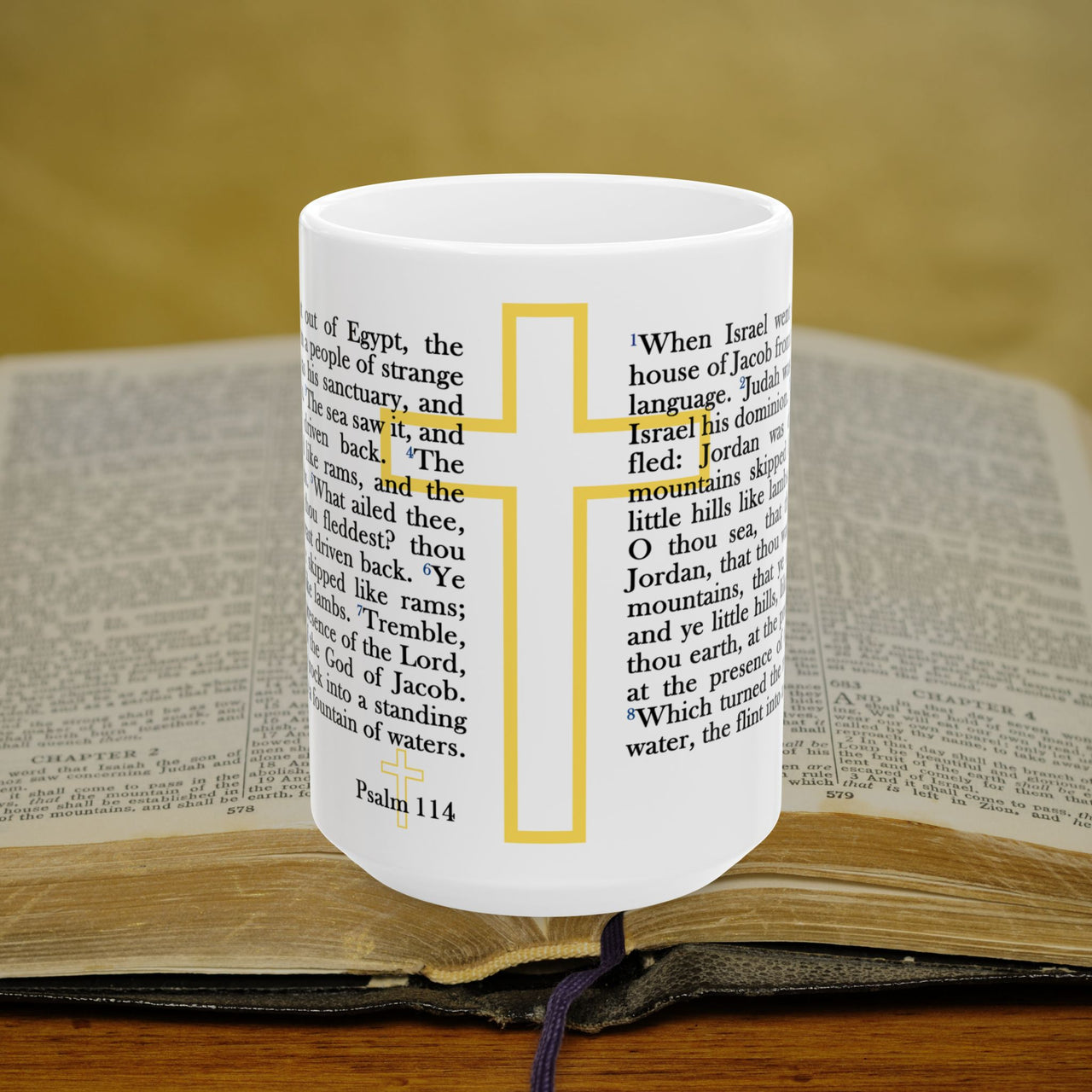 Psalm 114 Christian Coffee Mug - Full Text Bible Verse Gift - 15oz