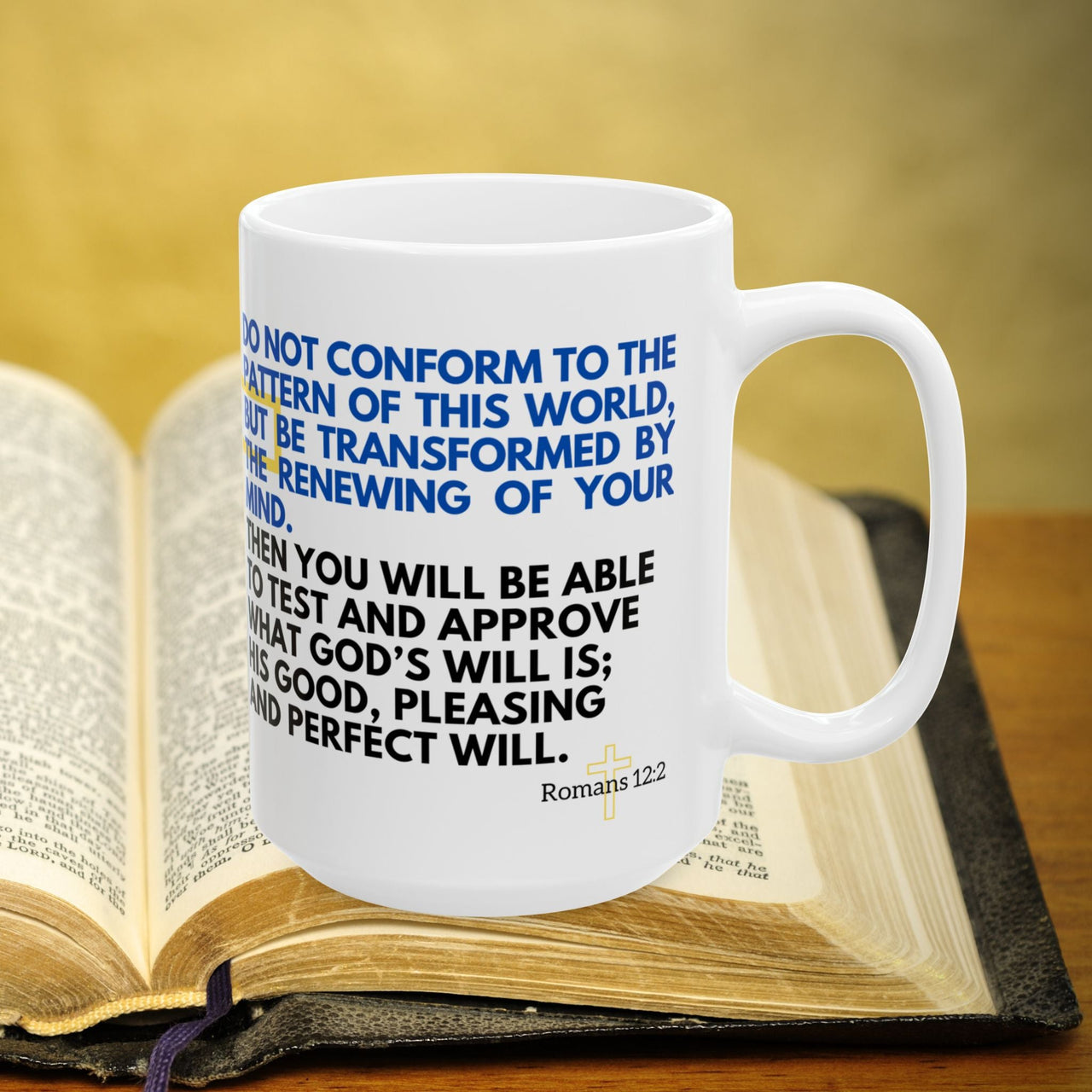 Romans 12:2 Bible Verse Prayer 15oz Mug