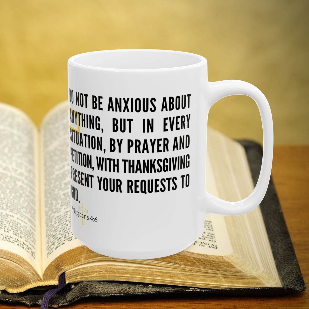 Philippians 4:6 Bible Verse Prayer 15oz Mug