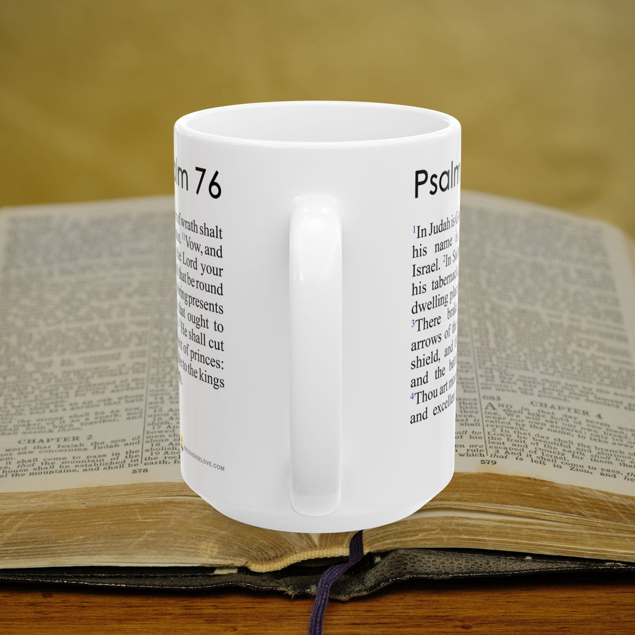 Psalm 76 Christian Coffee Mug - Full Text Bible Verse Gift - 15oz