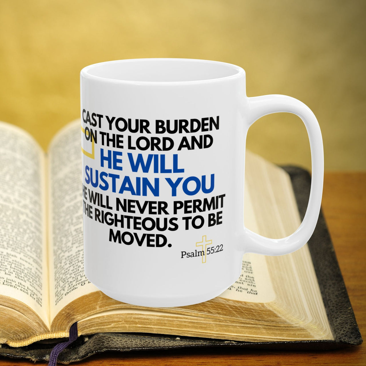 Psalm 55 22 15oz Coffee Mug