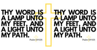 Thumbnail for two black and white images with the words, thy word is a lamp unto,