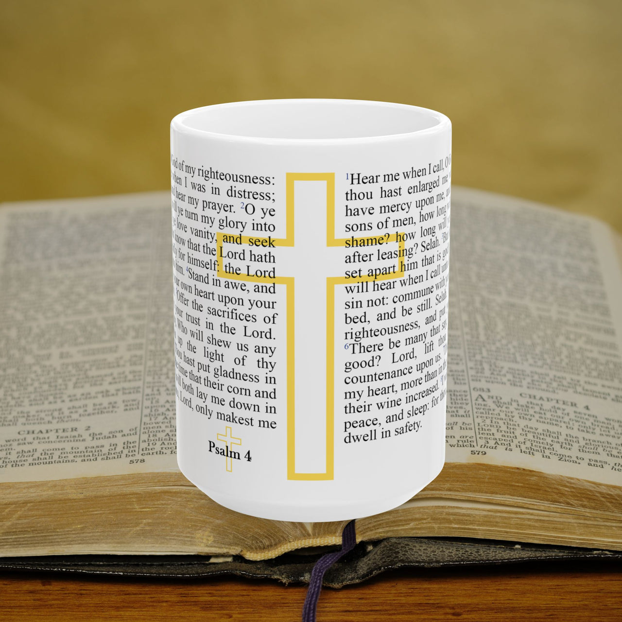 Psalm 4 Full Text - 15oz Coffee Mug