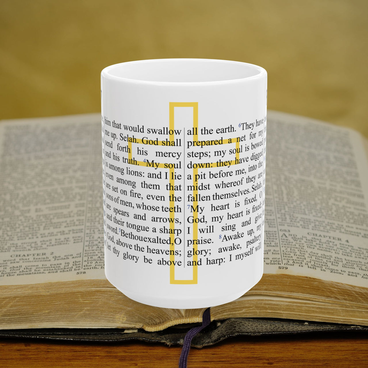 Psalm 57 Full Text - 15oz Coffee Mug