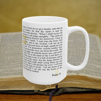 Psalm 75 Christian Coffee Mug - Full Text Bible Verse Gift - 15oz