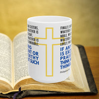 Thumbnail for Philippians 4:8 Bible Verse Prayer 15oz Mug