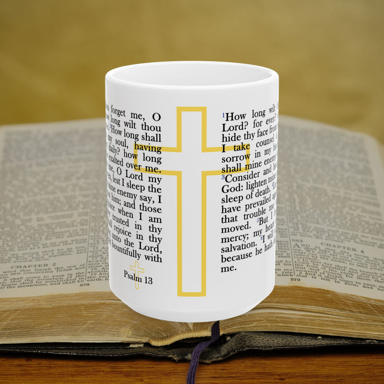 Psalm 13 Full Text - 15oz Coffee Mug