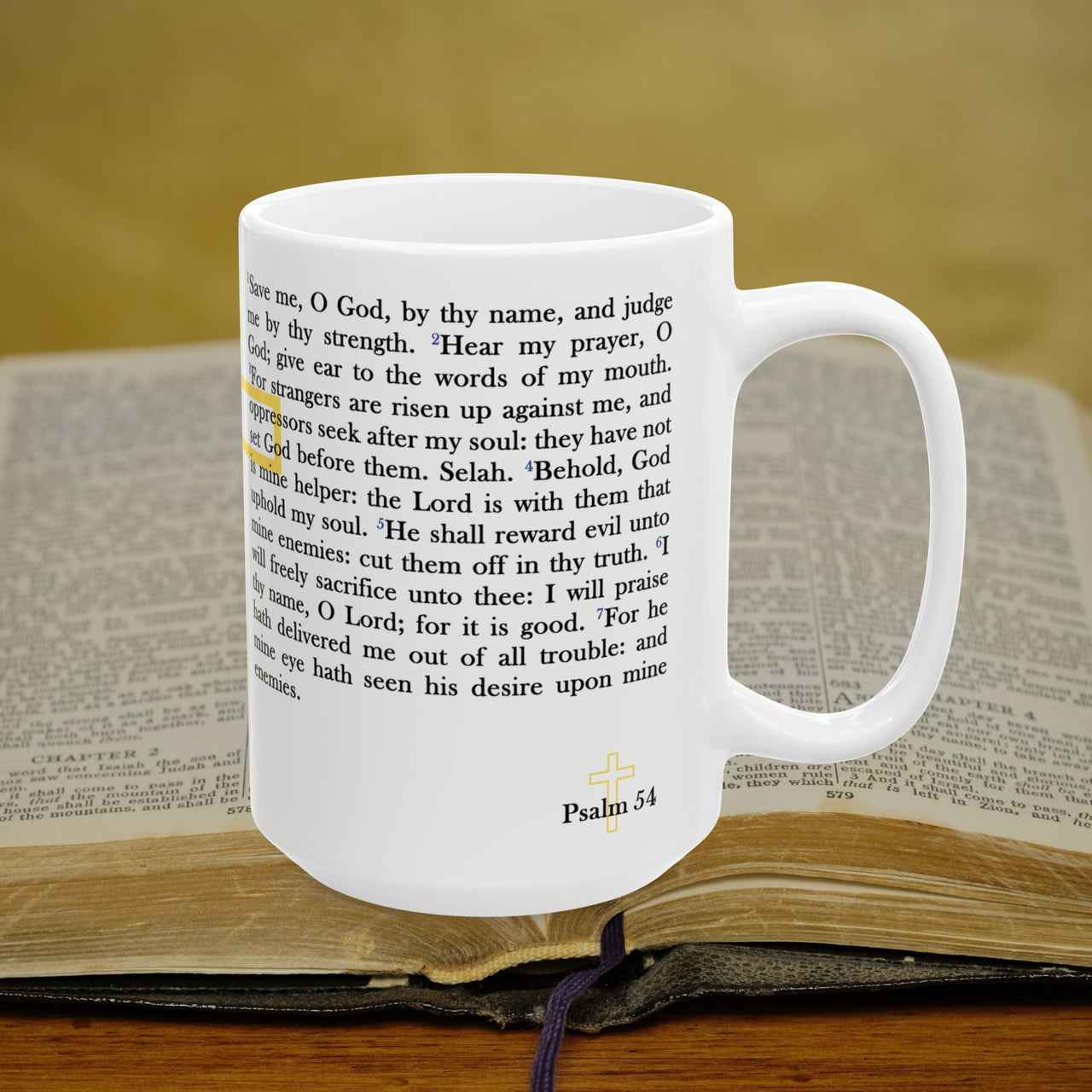Psalm 54 Full Text - 15oz Coffee Mug