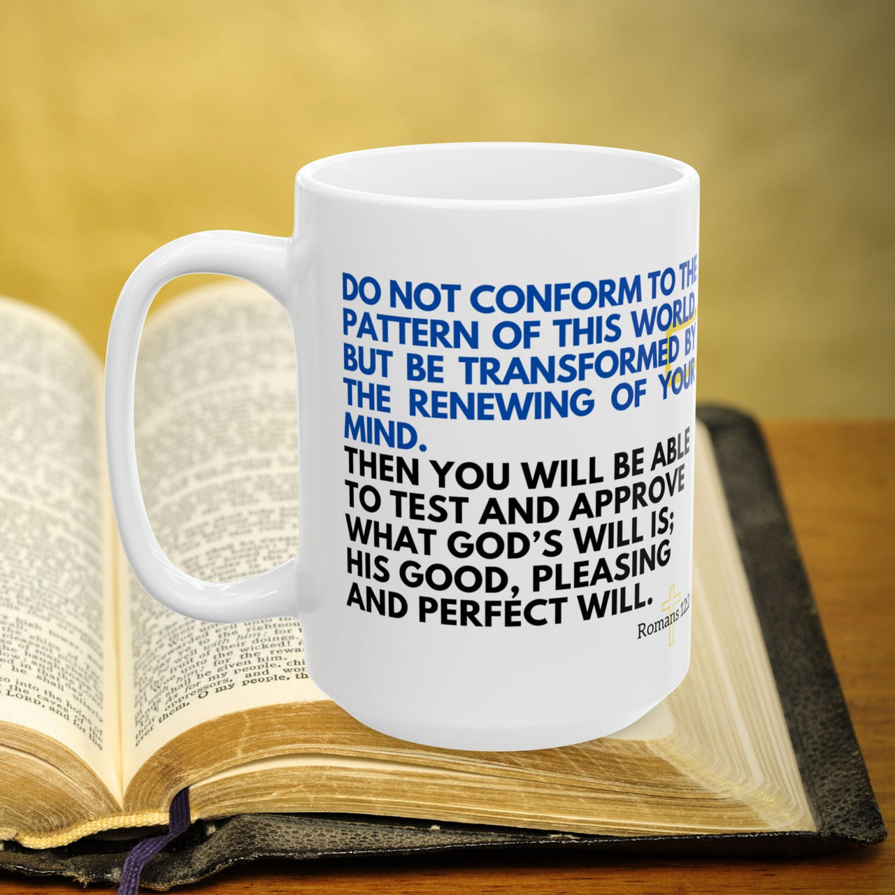 Romans 12:2 Bible Verse Prayer 15oz Mug