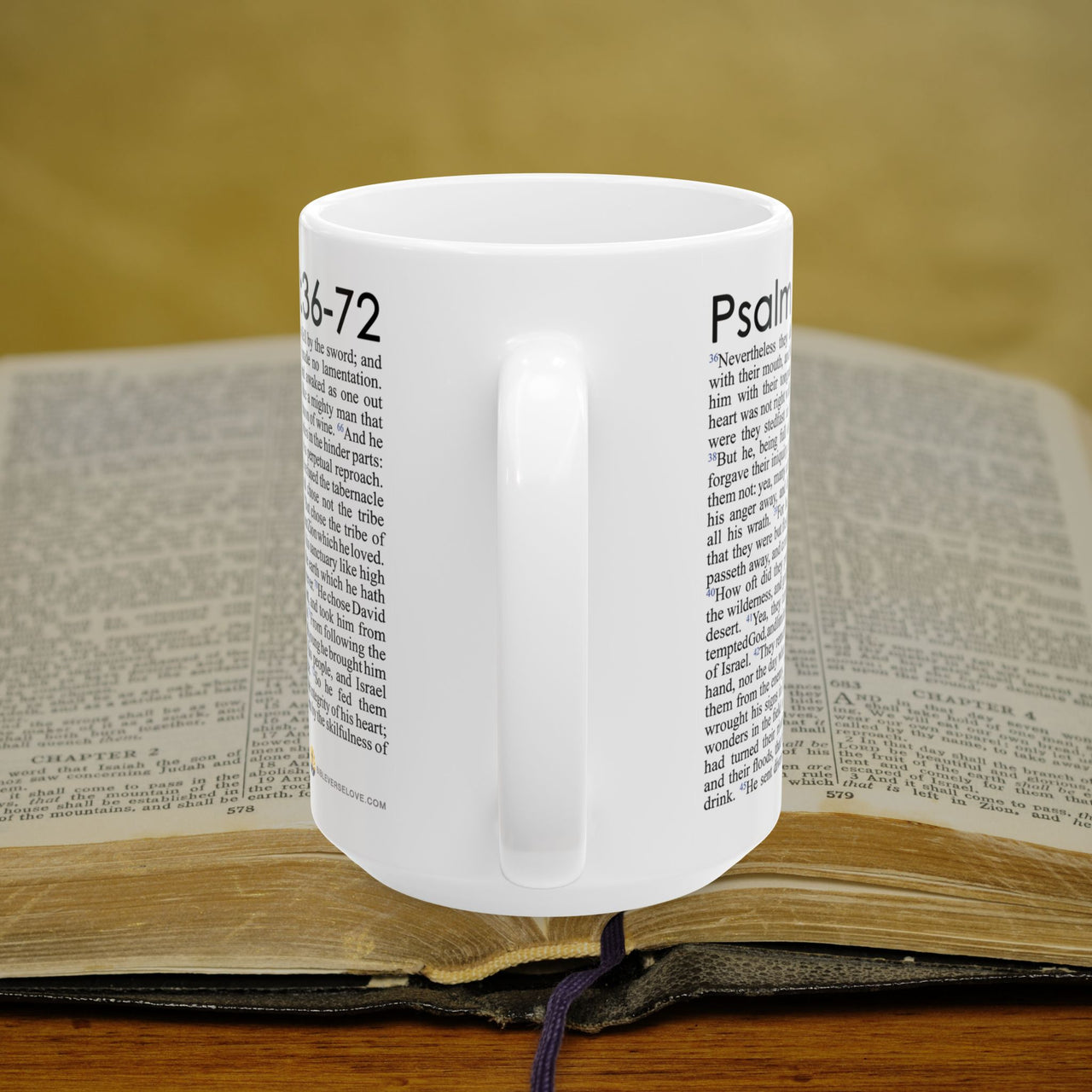 Psalm 78:36-72 Christian Coffee Mug - Full Text Bible Verse Gift - 15oz