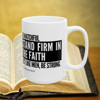 Thumbnail for 1 Corinthians 16:13 Bible Verse Prayer 15oz Mug