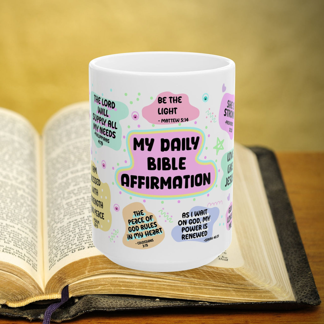 Bible Verse My Daily Bible Affirmations 15oz Coffee Mug