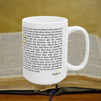 Psalm 8 Christian Coffee Mug - Full Text Bible Verse Gift - 15oz
