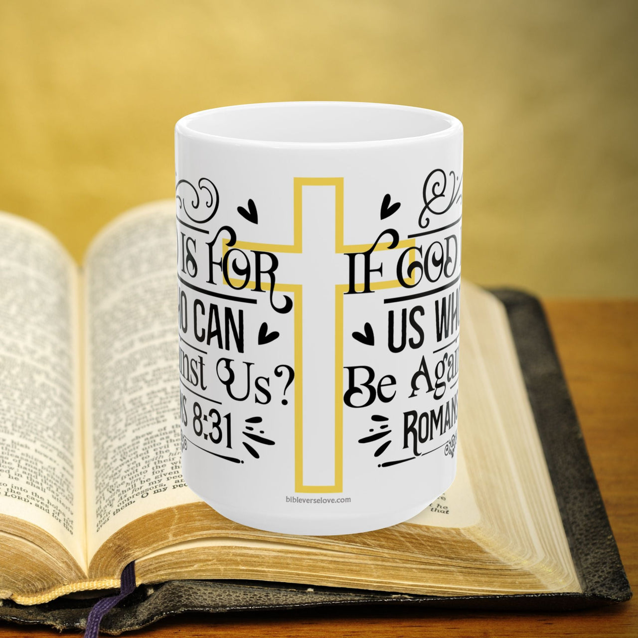 Romans 8:31 Bible Verse Prayer 15oz Mug