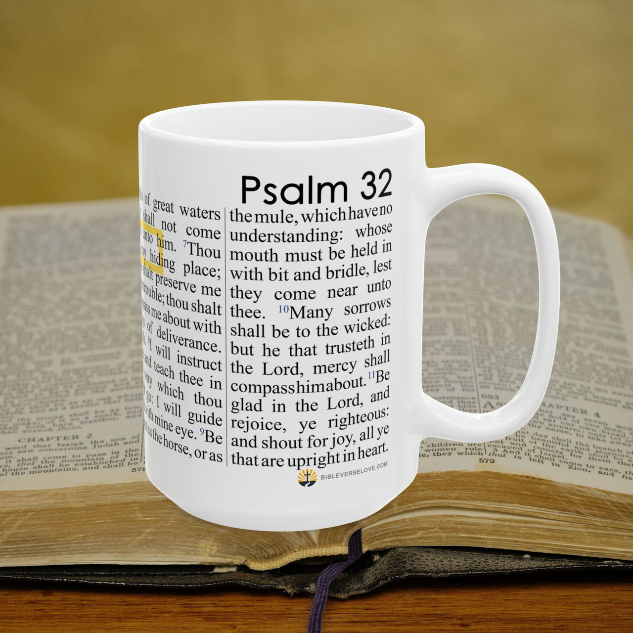 Psalm 32 Full Text - 15oz Coffee Mug