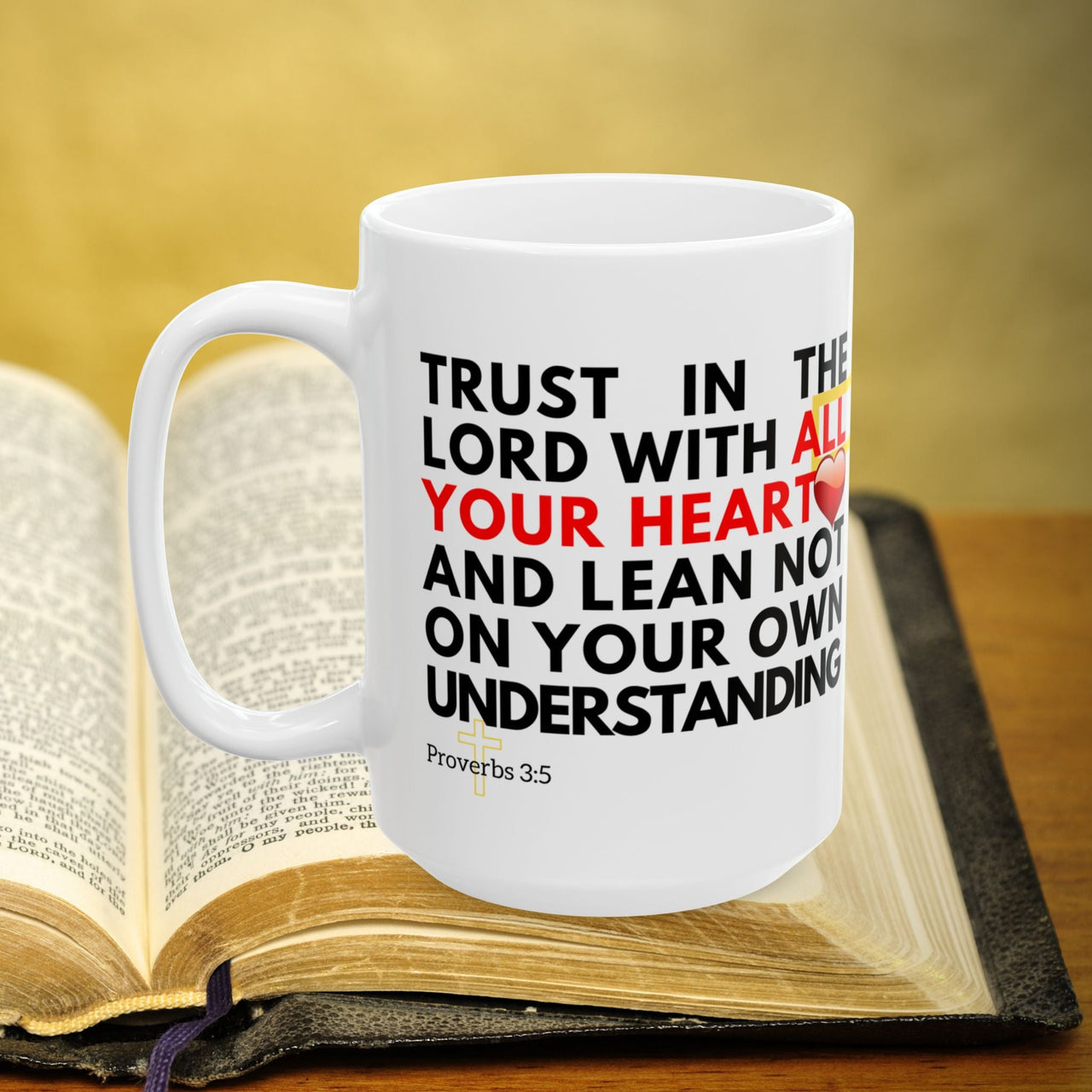 Proverbs 3:5 Bible Verse Prayer 15oz Mug