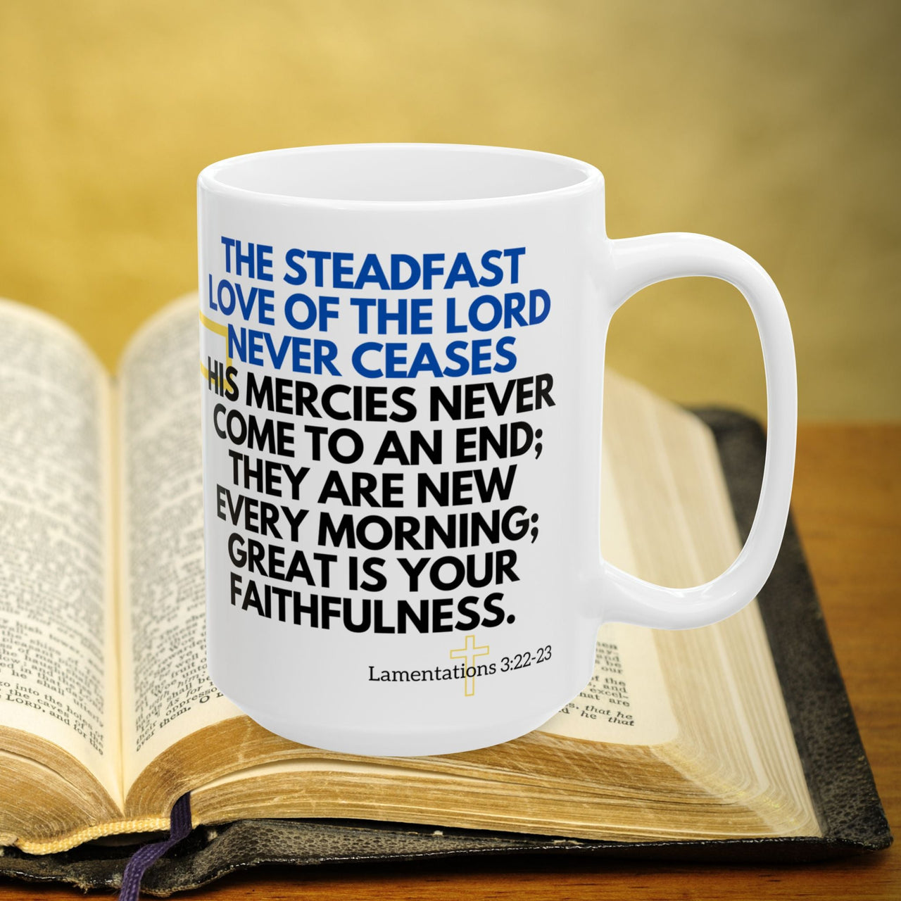 Lamentations 3:22-23 Bible Verse Prayer 15oz Mug