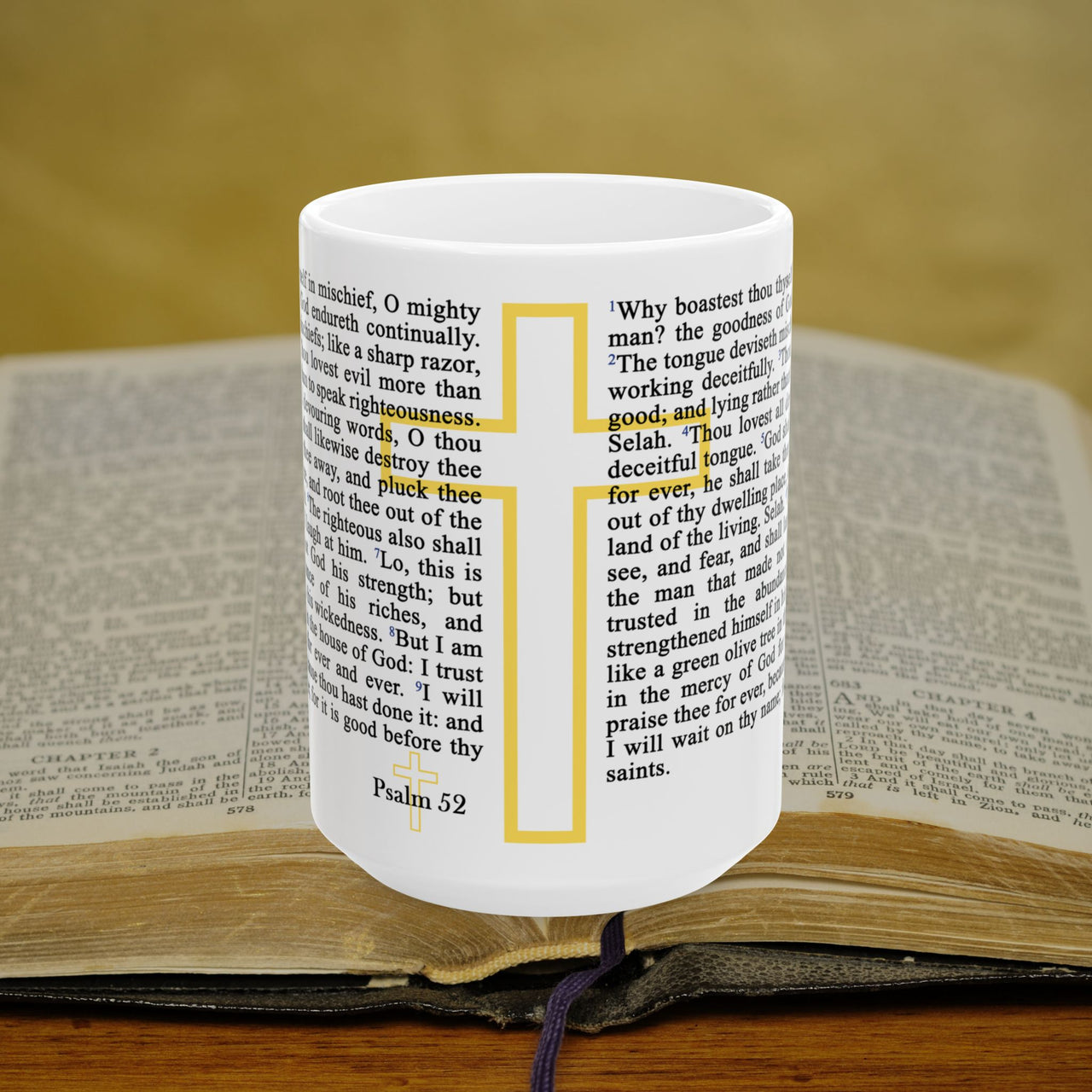 Psalm 52 Full Text - 15oz Coffee Mug