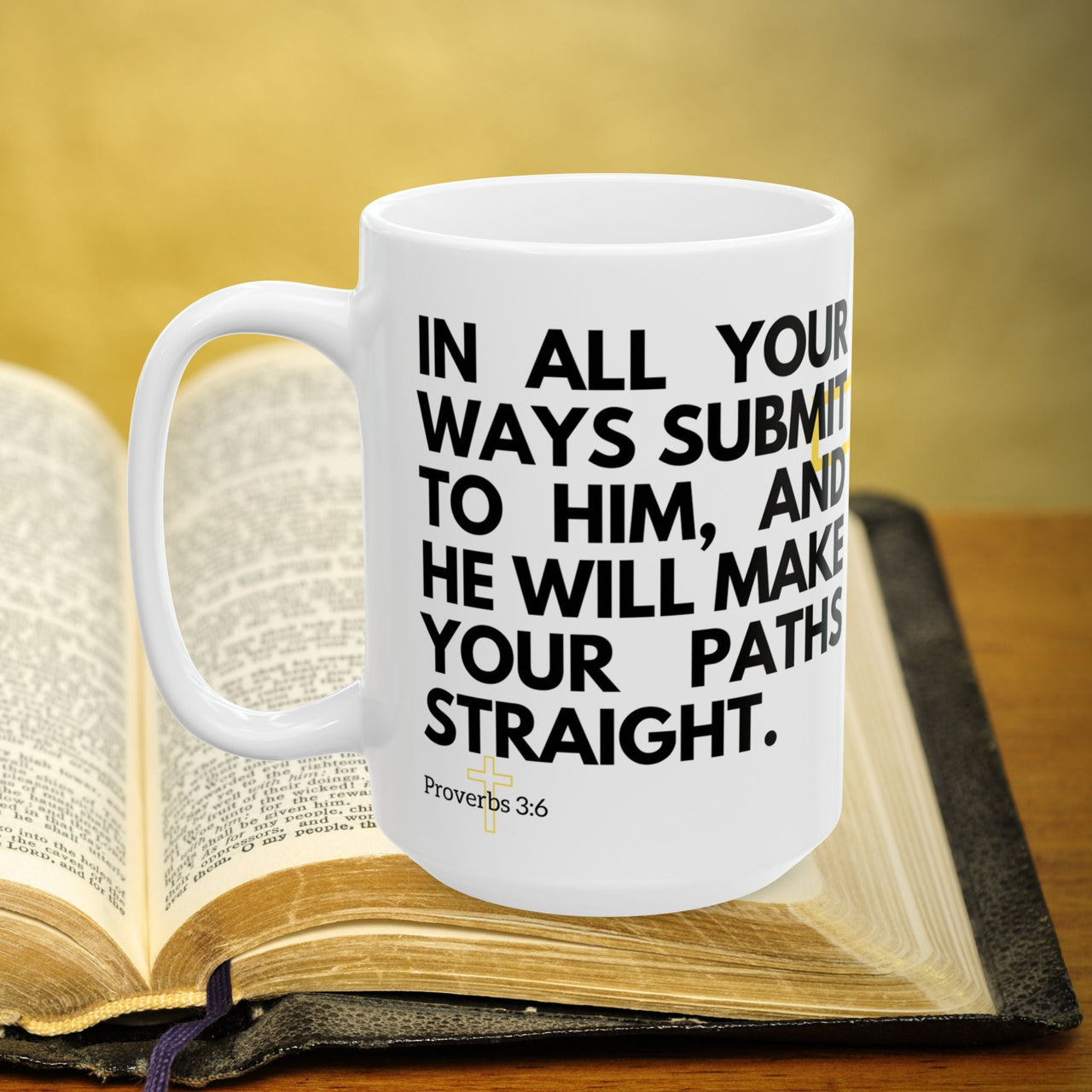 Proverbs 3:6 Bible Verse Prayer 15oz Mug