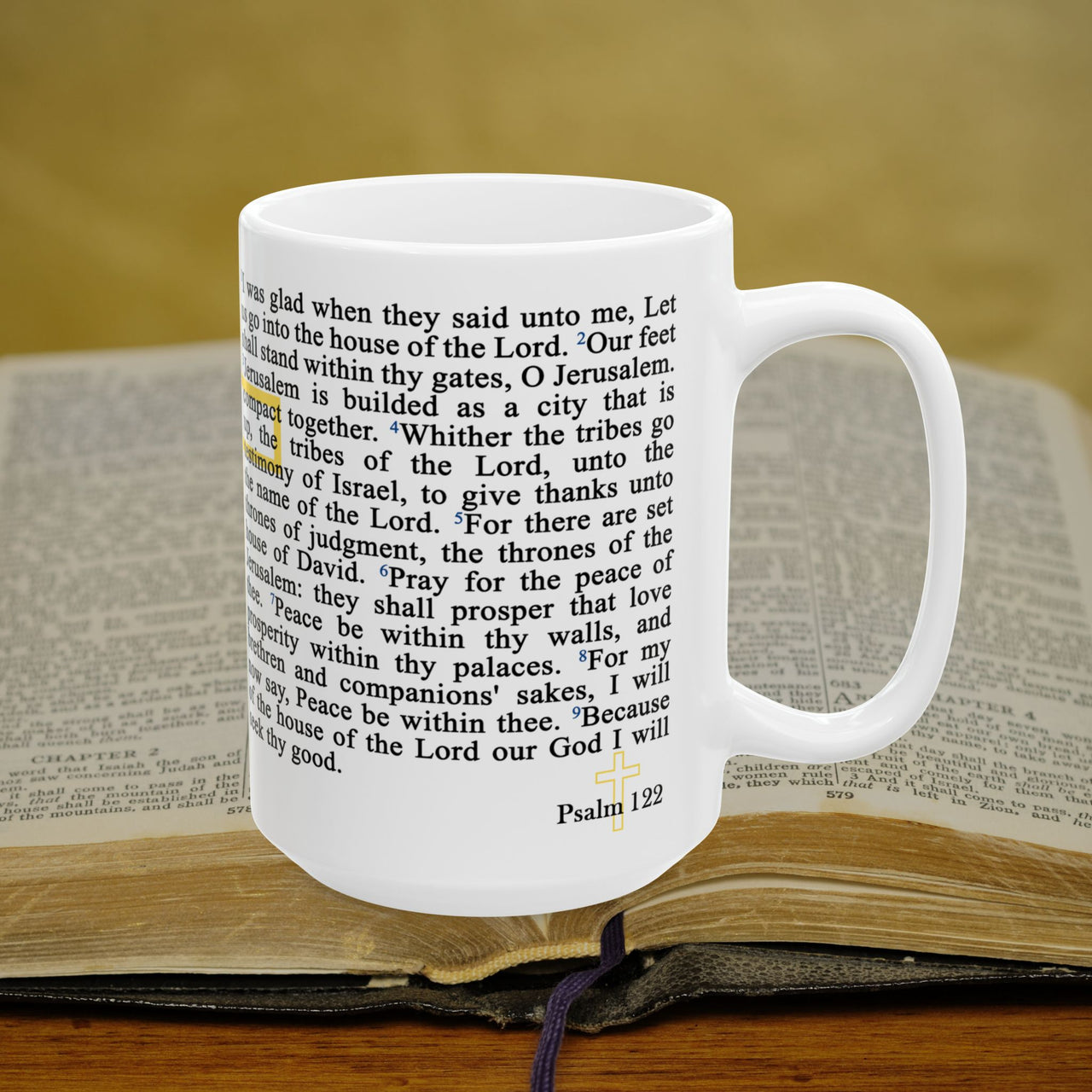 Psalm 122 Full Text - 15oz Coffee Mug