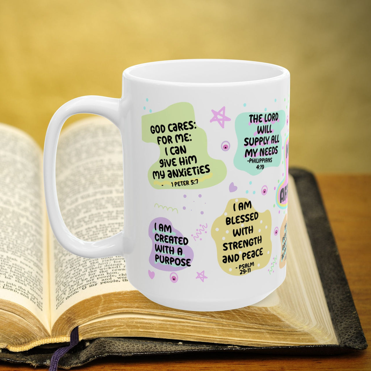 Bible Verse My Daily Bible Affirmations 15oz Coffee Mug