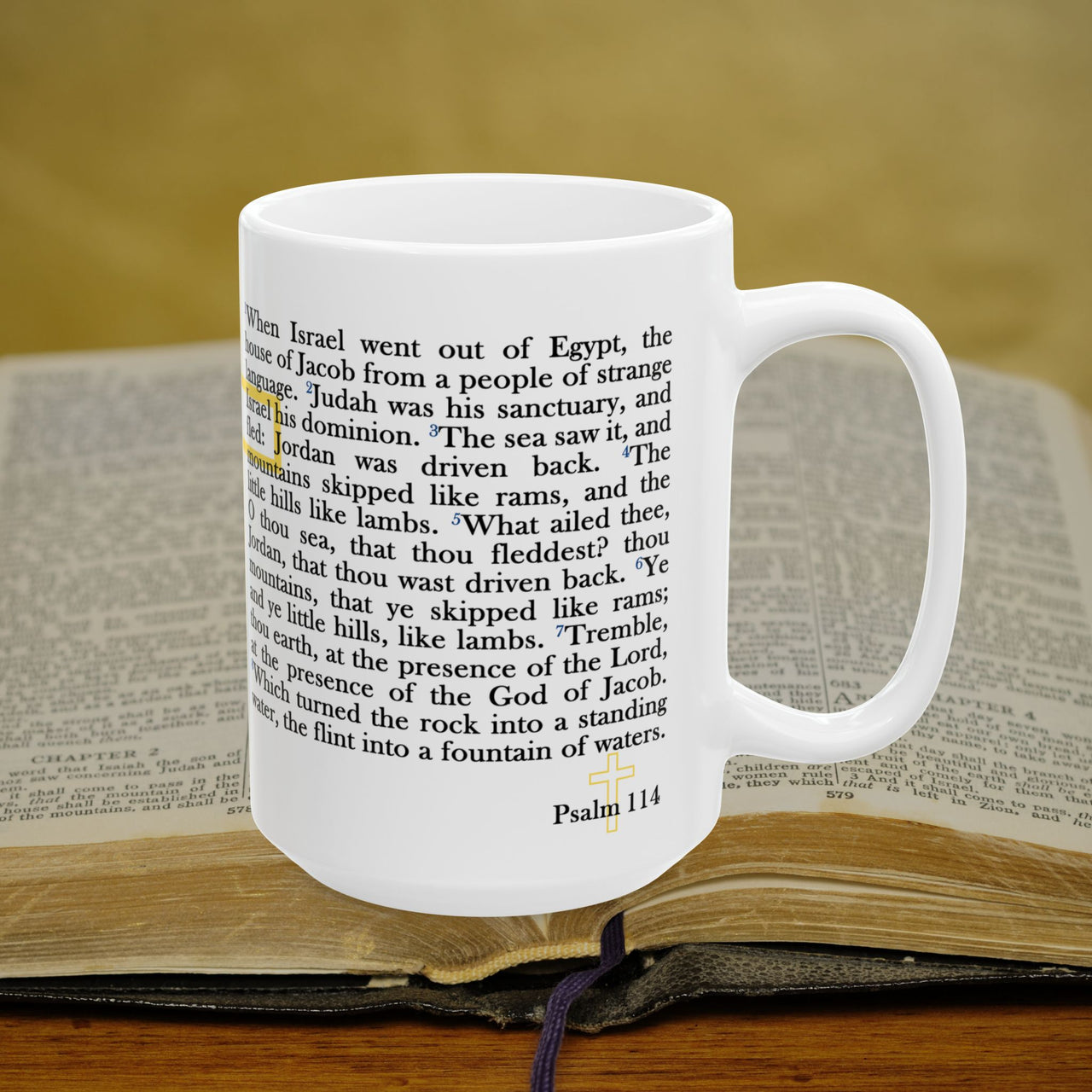Psalm 114 Christian Coffee Mug - Full Text Bible Verse Gift - 15oz