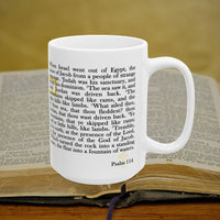 Psalm 114 Christian Coffee Mug - Full Text Bible Verse Gift - 15oz