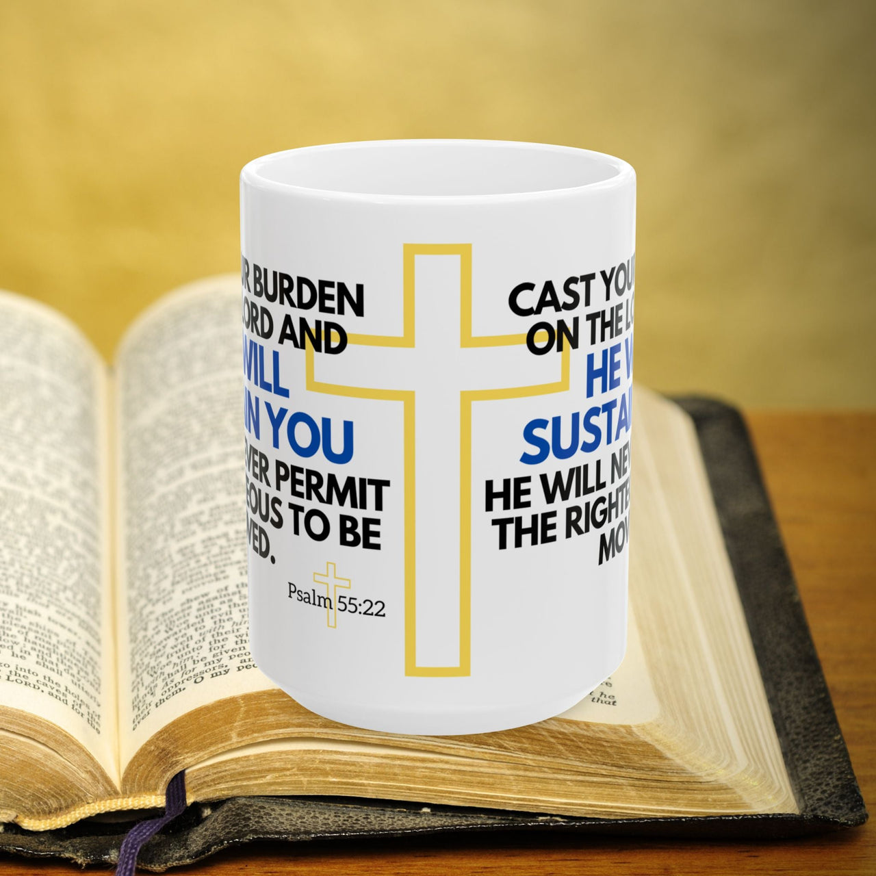 Psalm 55 22 15oz Coffee Mug