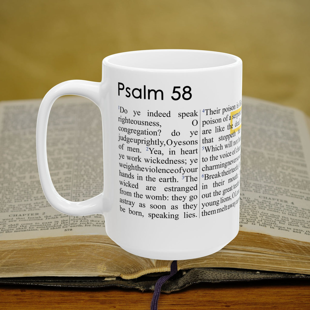 Psalm 58 Full Text - 15oz Coffee Mug
