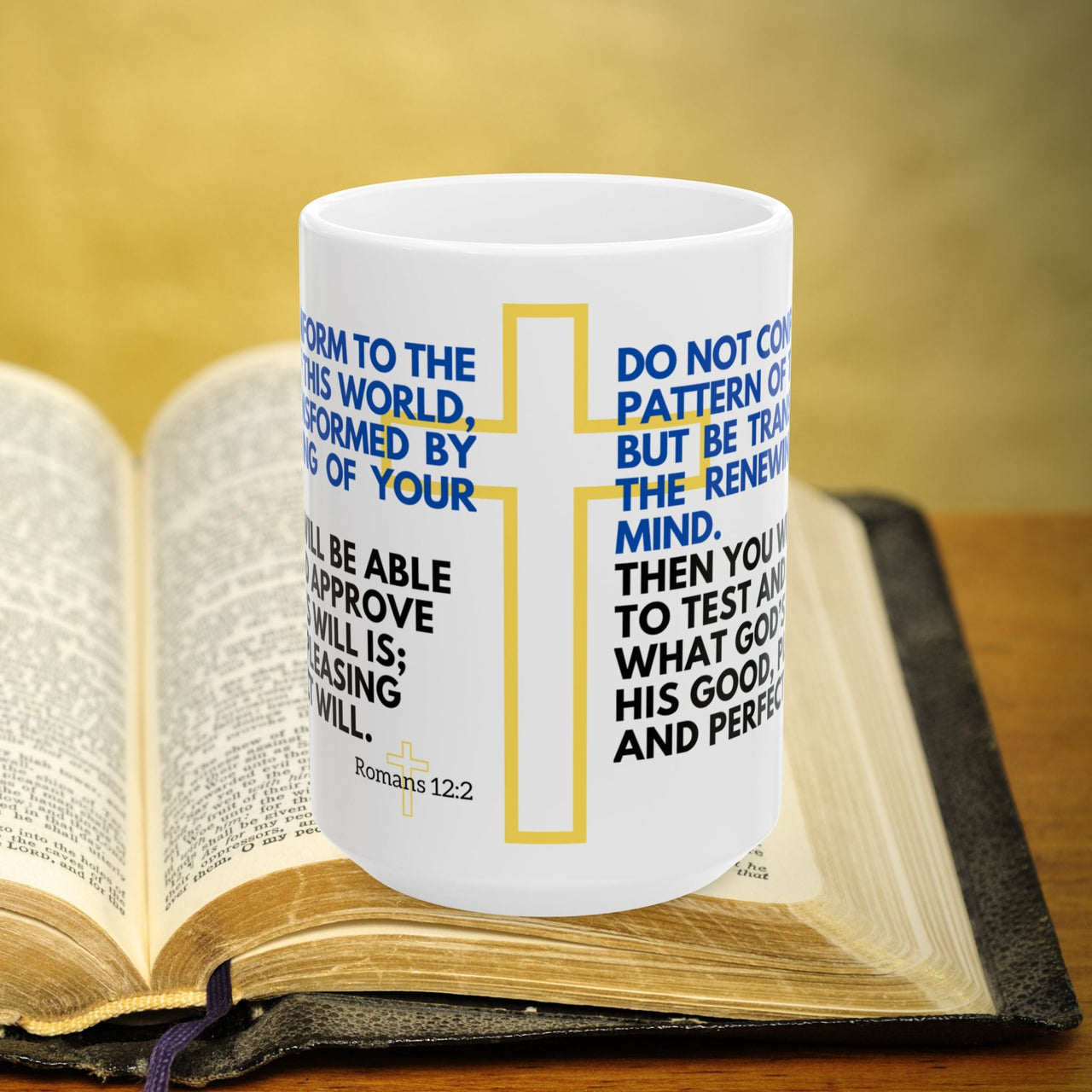 Romans 12:2 Bible Verse Prayer 15oz Mug