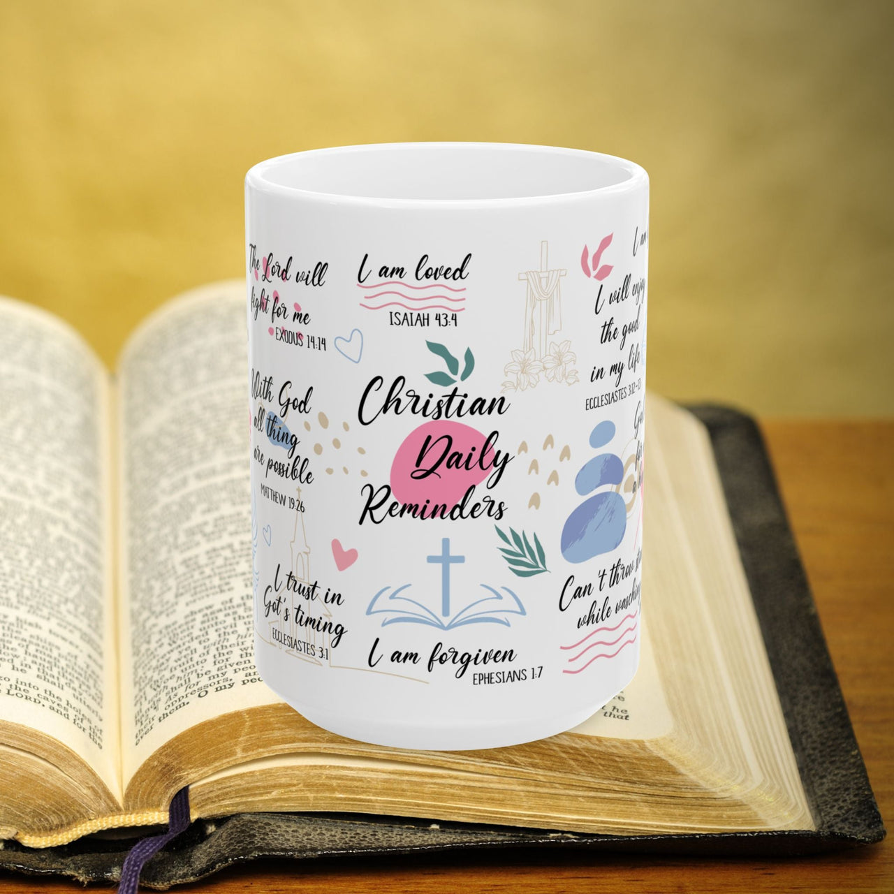 Bible Verse Christian Daily Reminders 15oz Coffee Mug