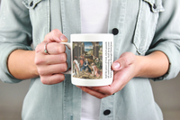 Thumbnail for a woman holding a coffee mug with a painting on it