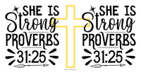 Thumbnail for a cross with the words she is strong, strong, provers provers prove