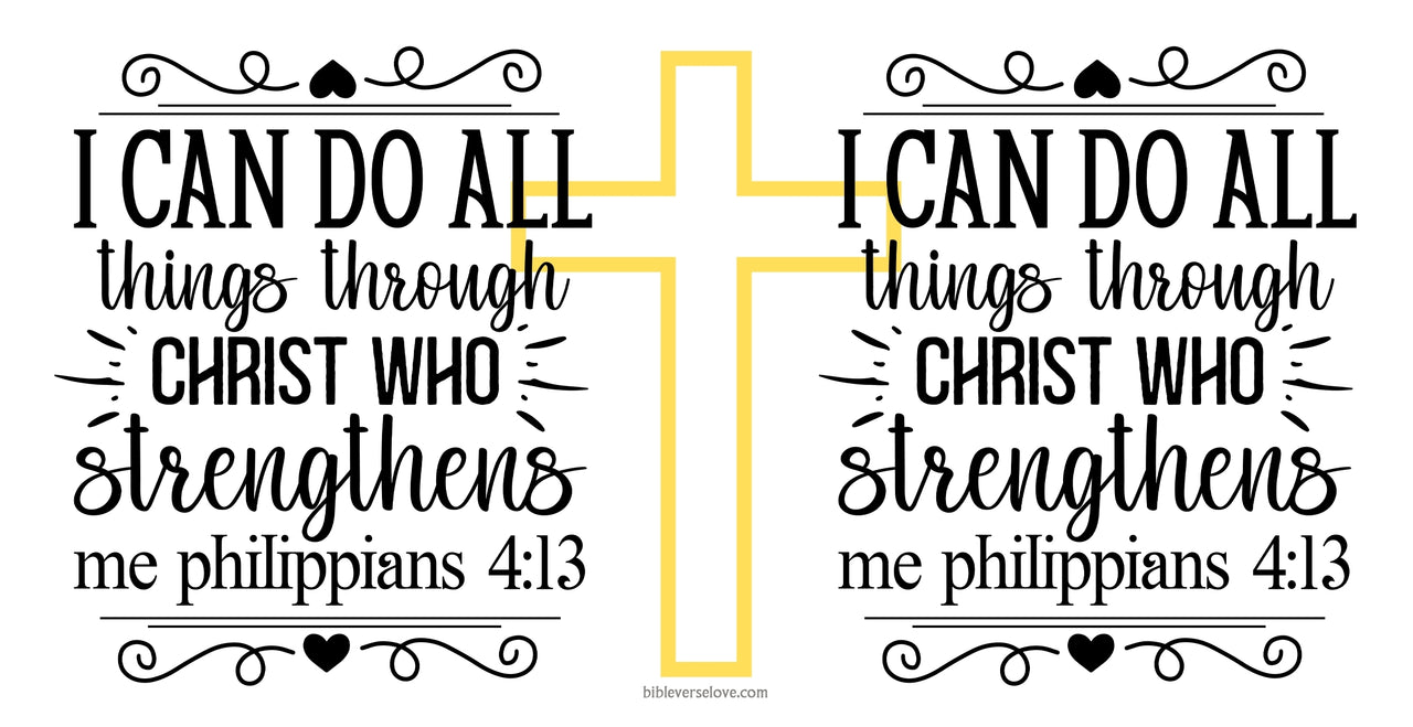 a cross with the words i can do all things through christ who straightens me