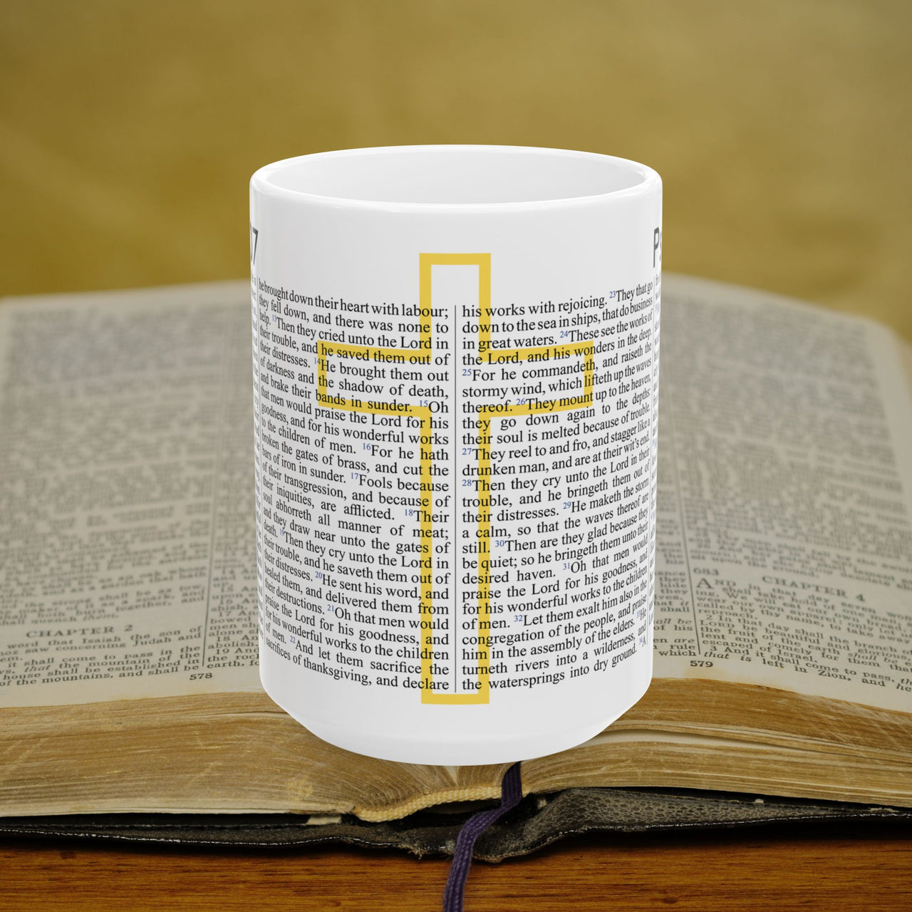 Psalm 107 Full Text - 15oz Coffee Mug