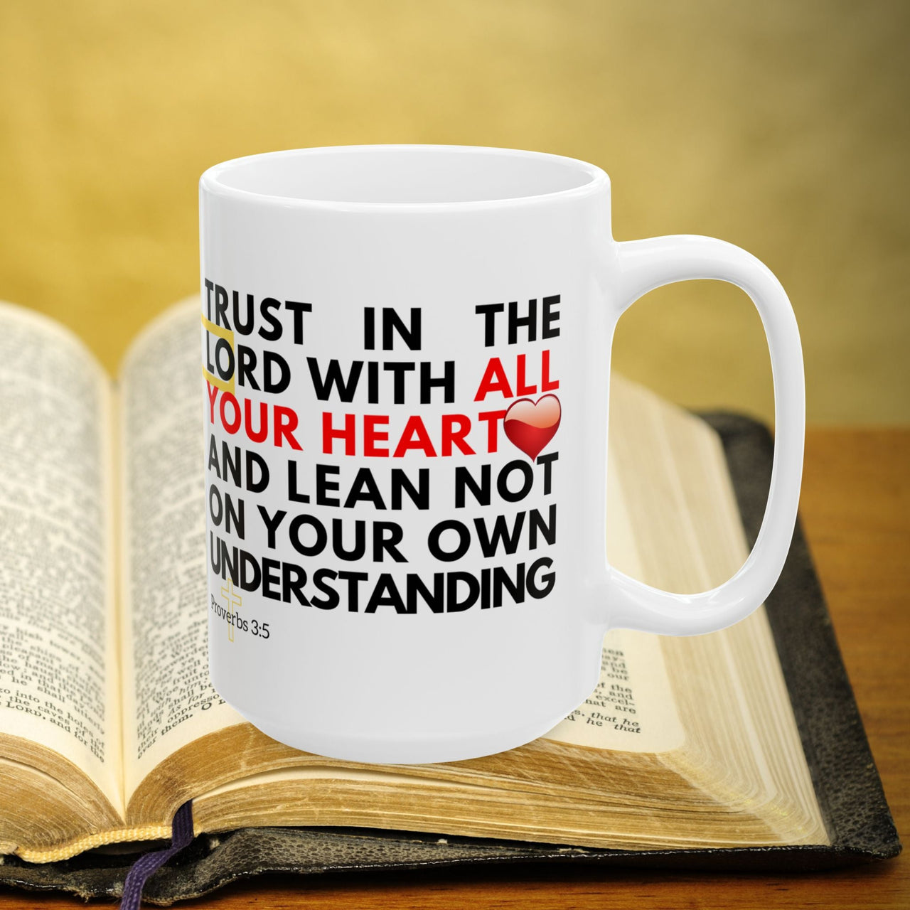 Proverbs 3:5 Bible Verse Prayer 15oz Mug