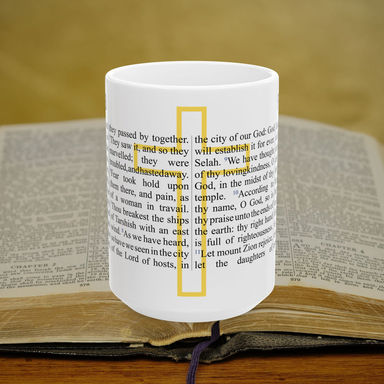 Psalm 48 Full Text - 15oz Coffee Mug