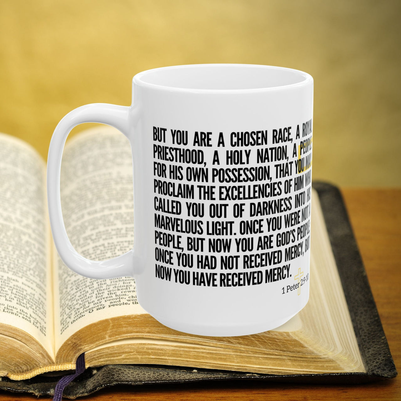 1 Peter 2:9-10 Bible Verse Prayer 15oz Mug